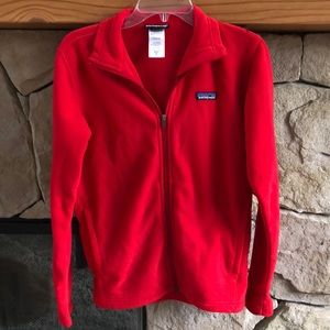 Patagonia red zip up sweater, mens XS